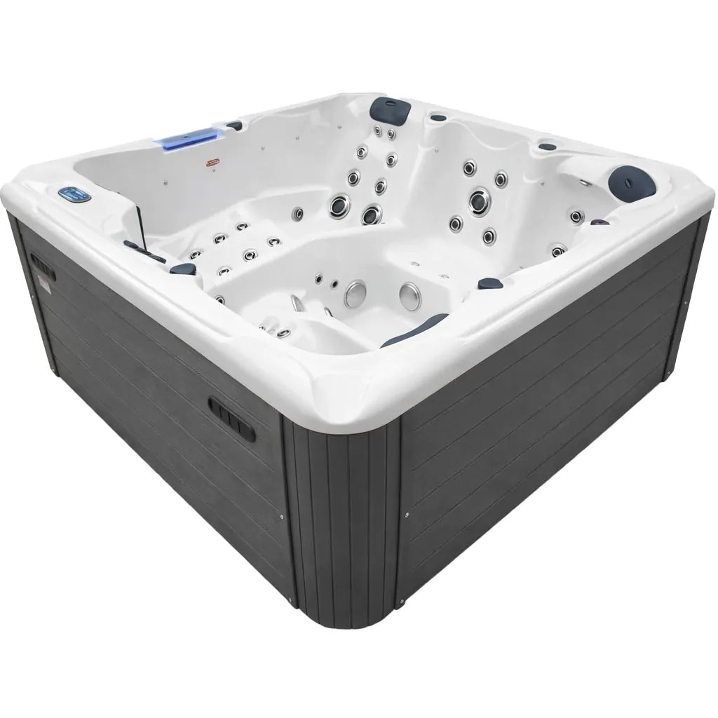 Гідромасажний SPA-басейн Aquajoy Santorini 220х220х95 Сріблясто-білий мармур