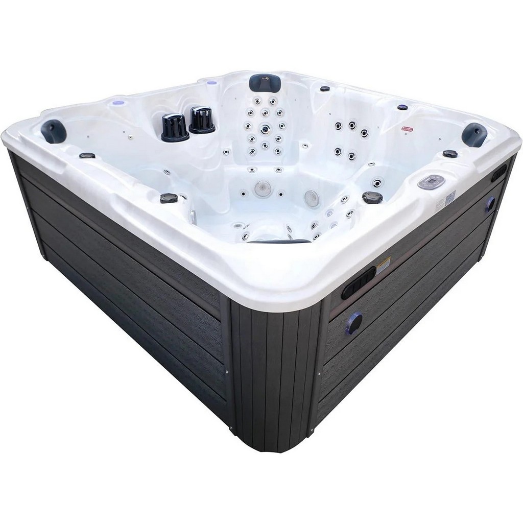 Гідромасажний SPA-басейн Aquajoy Maldives 230х230х95 сріблясто-білий мармур