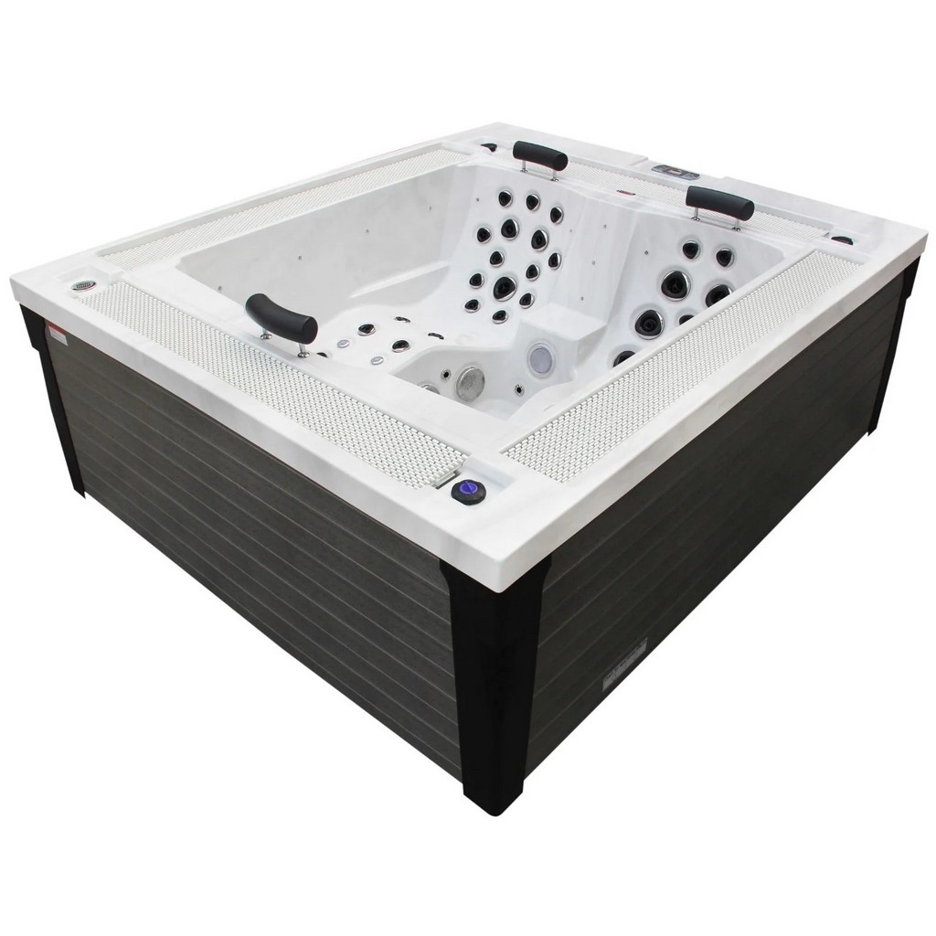 Переливний SPA-басейн Aquajoy Marmaris 230х198х89 Сріблясто-білий мармур